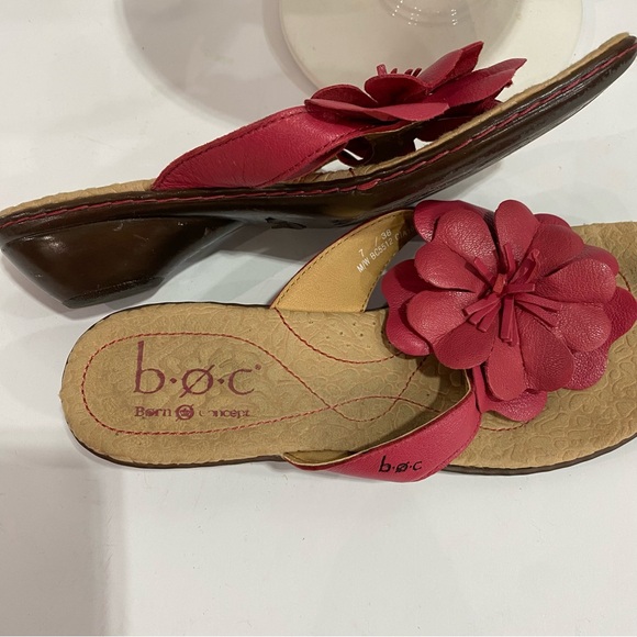 B.O.C. Born Concept Pink Flower Sandals Small Heel Women’s Size 7 - Picture 2 of 11